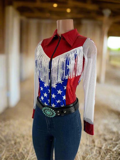Boot Scootin Zipper Front Rodeo Shirt with Mesh Sleeves Rodeo Shirt Riverside Rodeo Shirts 