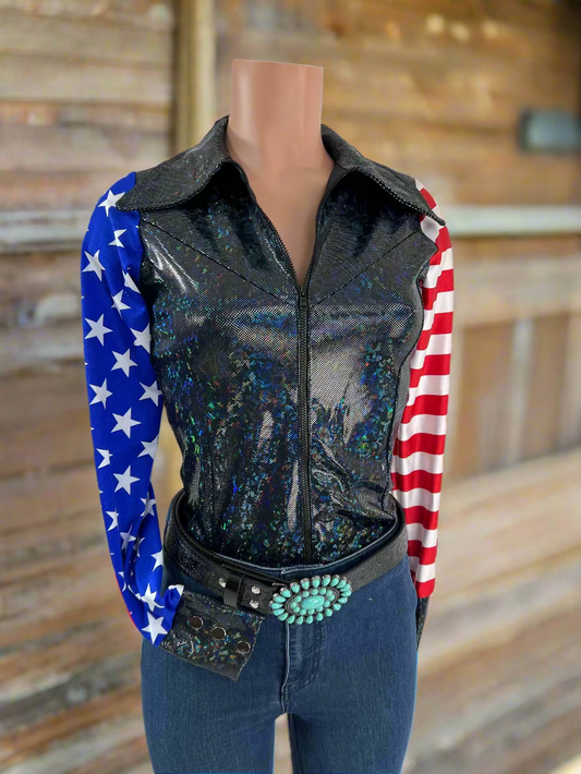 American Outlaw Zipper Front Rodeo Shirt Rodeo Shirt Riverside Rodeo Shirts 