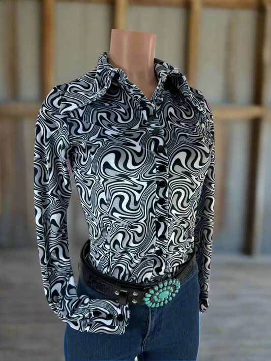 Distortion Velvet Snap Front Rodeo Shirt Rodeo Shirt Riverside Rodeo Shirts 