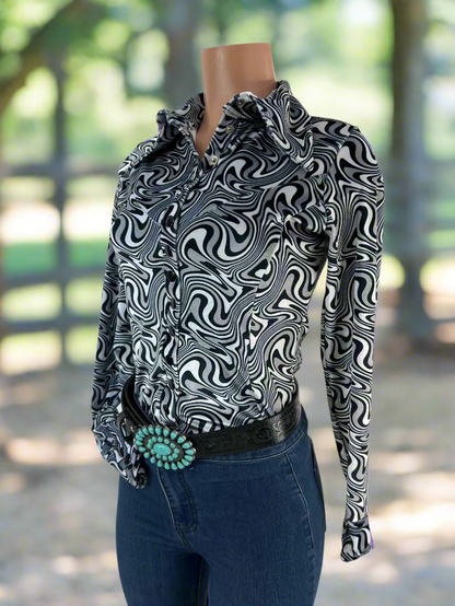 Distortion Velvet Snap Front Rodeo Shirt Rodeo Shirt Riverside Rodeo Shirts 