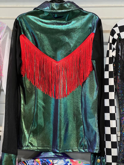 Add Back Yoke Fringe to any shirt purchase Riverside Rodeo Shirts Red 