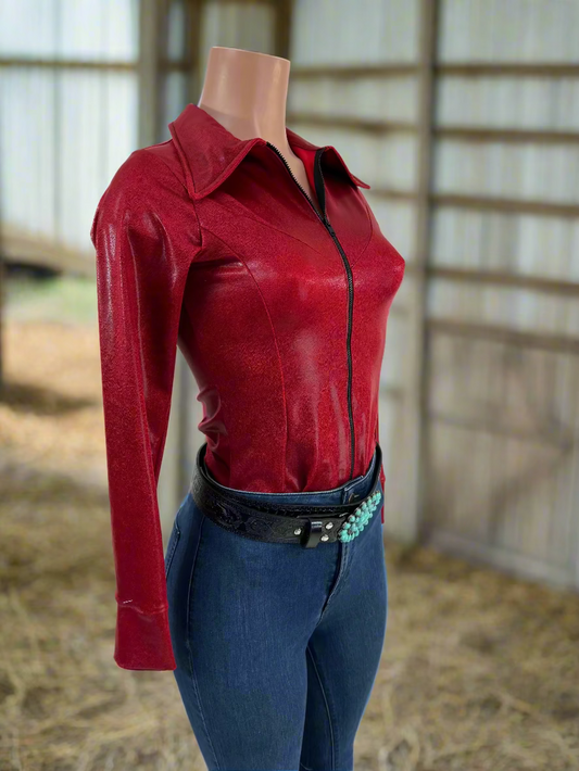 Red Rider Metallic Rodeo Shirt Rodeo Shirt Riverside Rodeo Shirts 