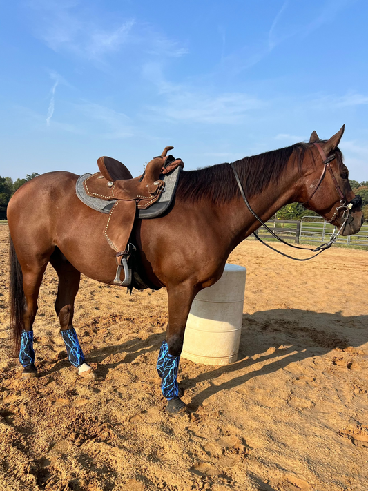 Neon Blue Lightning Velcro Sportboot Covers sportboot covers Riverside Rodeo Shirts 