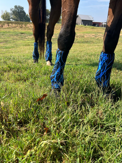 Neon Blue Lightning Velcro Sportboot Covers sportboot covers Riverside Rodeo Shirts 
