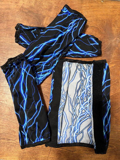 Neon Blue Lightning Velcro Sportboot Covers sportboot covers Riverside Rodeo Shirts 