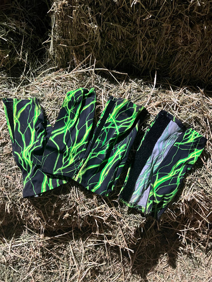 Neon Green Lightning Velcro Sportboot Covers sportboot covers Riverside Rodeo Shirts 