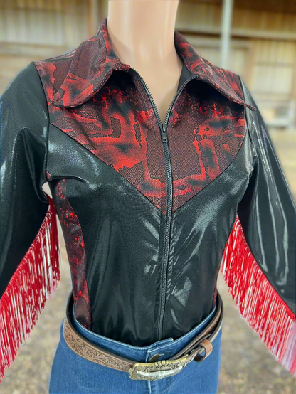 Red and Black Rodeo Shirt Rodeo Shirt Riverside Rodeo Shirts 