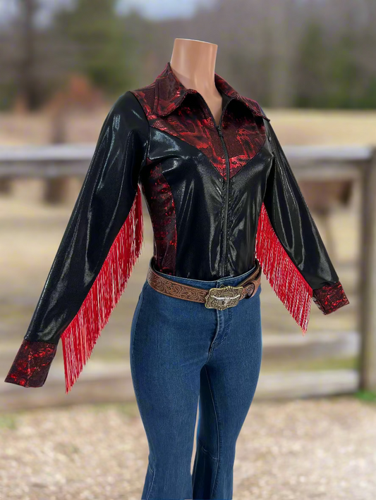 Red and Black Rodeo Shirt Rodeo Shirt Riverside Rodeo Shirts 