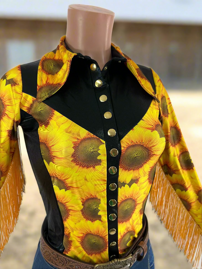 Sunflower Fields Rodeo shirt - Snap Front Rodeo Shirt Riverside Rodeo Shirts 