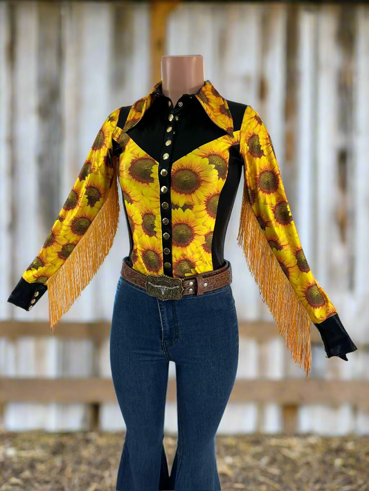 Sunflower Fields Rodeo shirt - Snap Front Rodeo Shirt Riverside Rodeo Shirts 