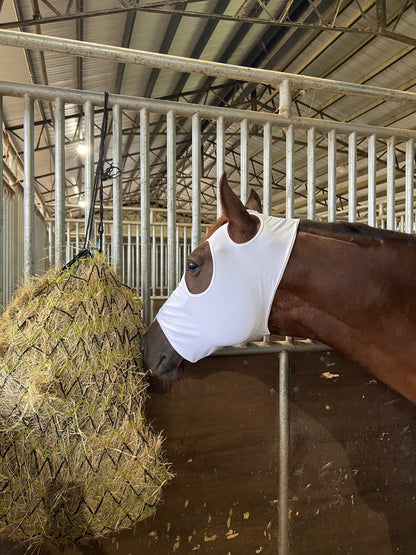 Boo! Plain White Spandex Face Mask for Horses Fly Bonnet Riverside Rodeo Shirts 