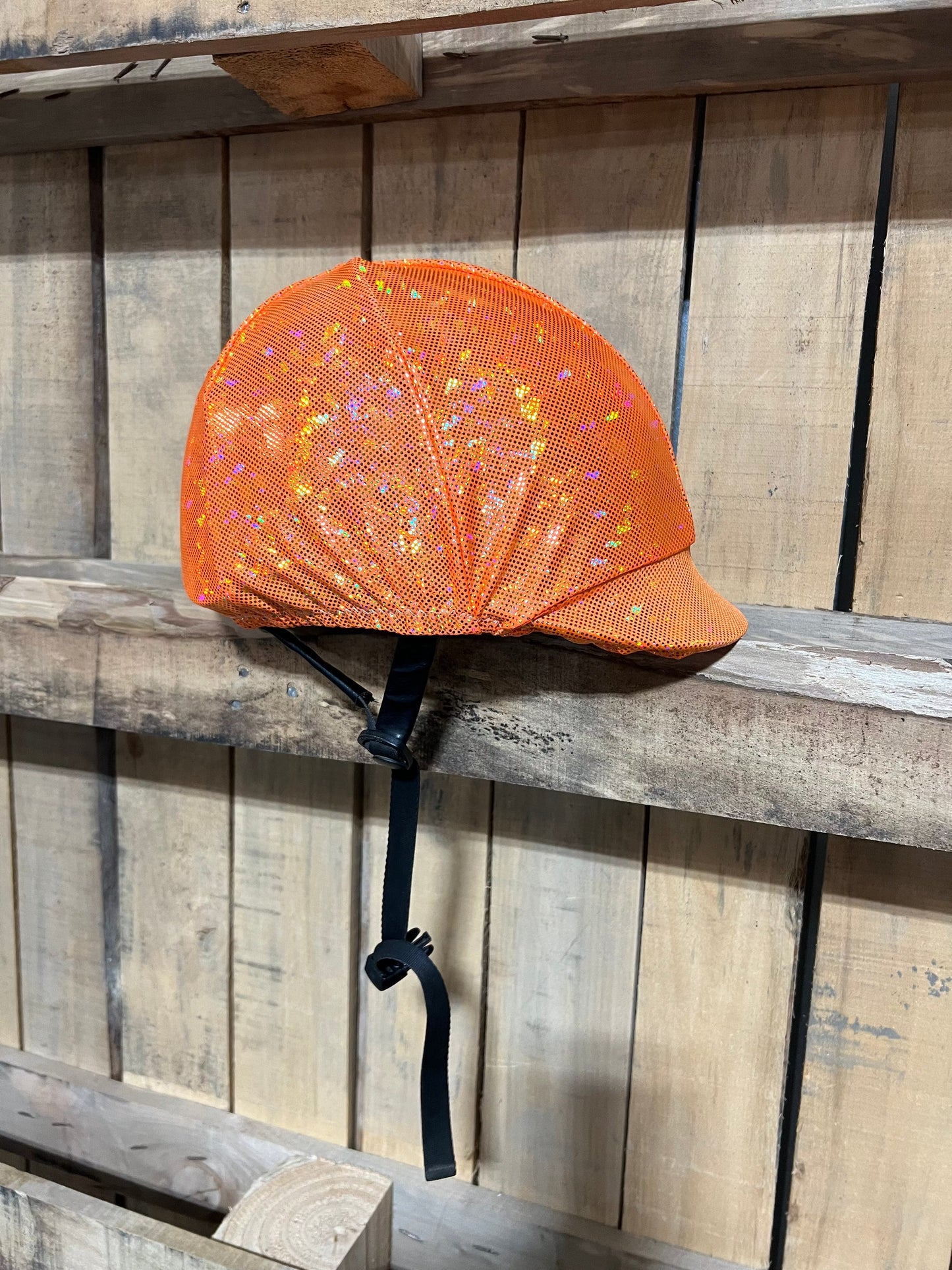 Neon Orange Kaleidoscope Helmet Cover Fly Bonnet Riverside Rodeo Shirts 