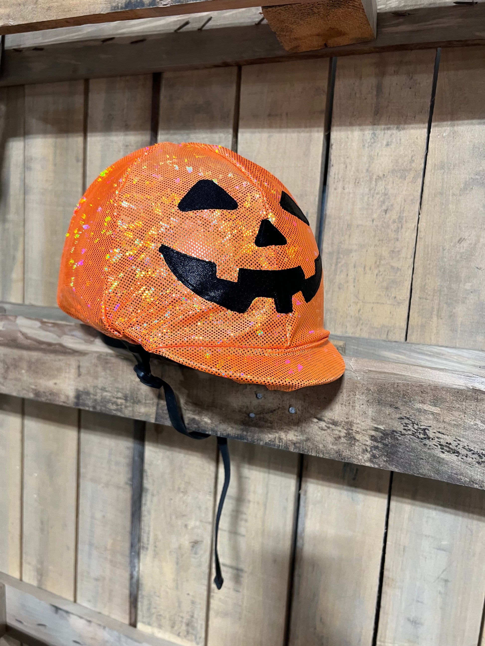 Jack-o-Lantern Helmet Cover Fly Bonnet Riverside Rodeo Shirts 