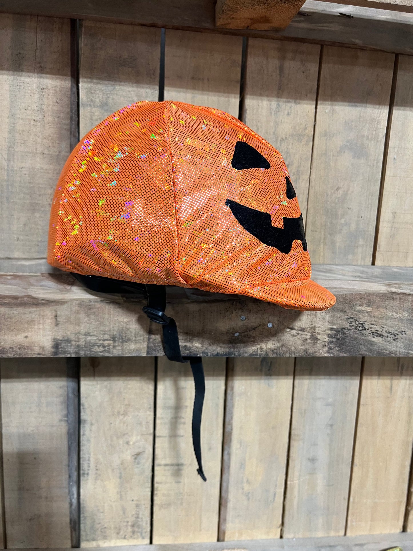 Jack-o-Lantern Helmet Cover Fly Bonnet Riverside Rodeo Shirts 