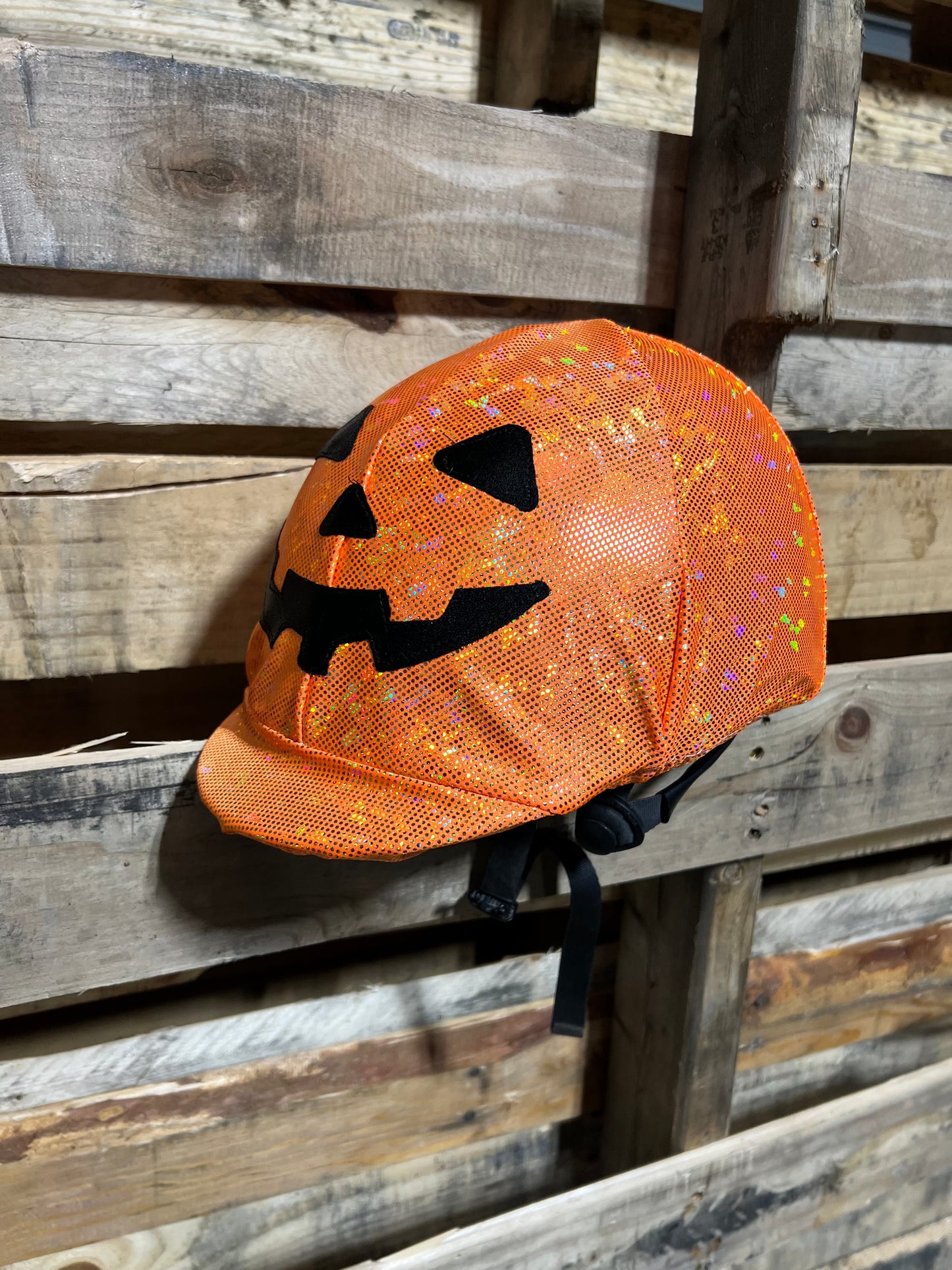 Jack-o-Lantern Helmet Cover Fly Bonnet Riverside Rodeo Shirts 