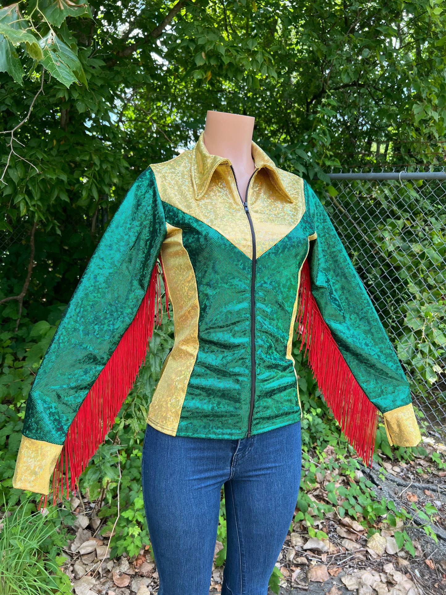 Red, Gold and Green Rodeo Shirt Rodeo Shirt Riverside Rodeo Shirts 