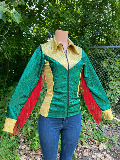 Red, Gold and Green Rodeo Shirt Rodeo Shirt Riverside Rodeo Shirts 