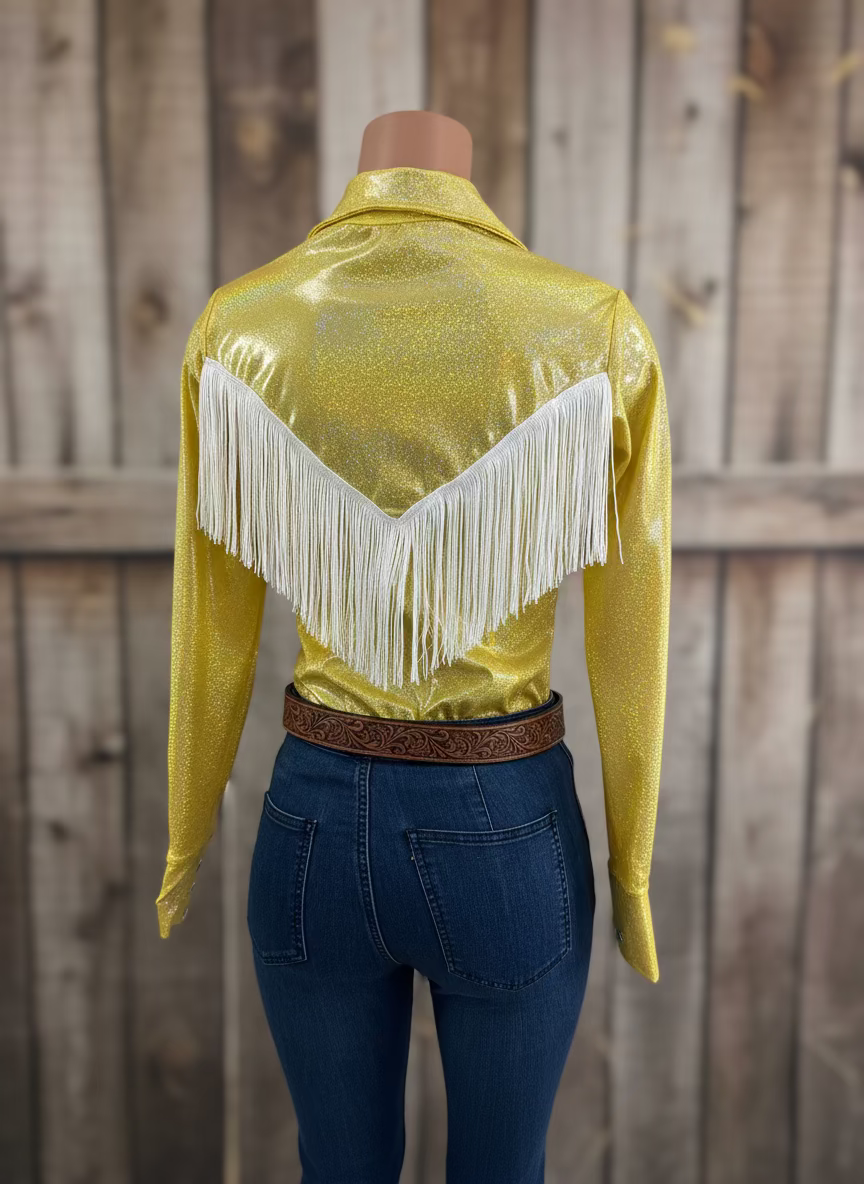 Palomino Snap Front Rodeo Shirt with Back Yoke Fringe Rodeo Shirt Riverside Rodeo Shirts 