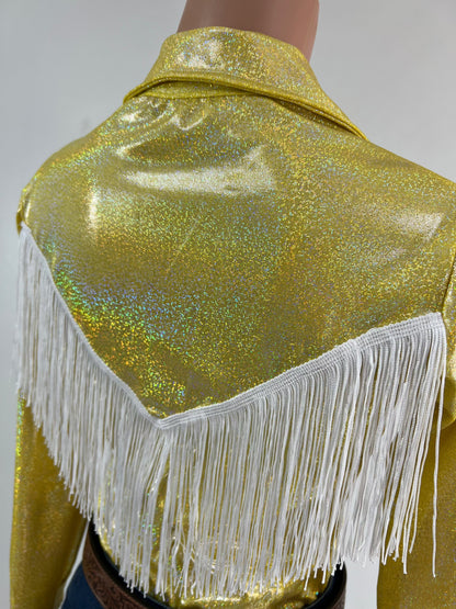 Palomino Snap Front Rodeo Shirt with Back Yoke Fringe Rodeo Shirt Riverside Rodeo Shirts 