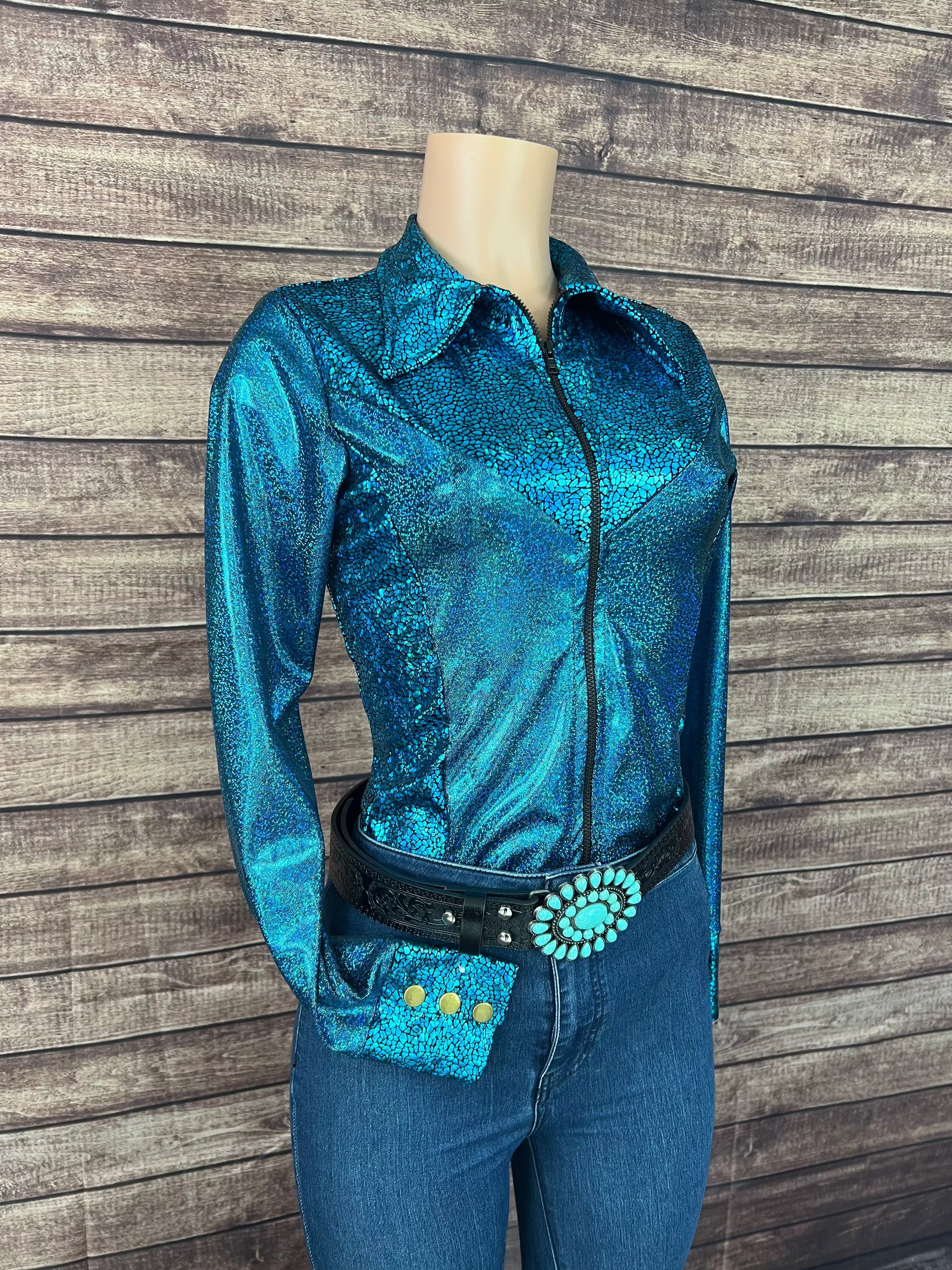 Turquoise Sparkle Rodeo Shirt Rodeo Shirt Riverside Rodeo Shirts 