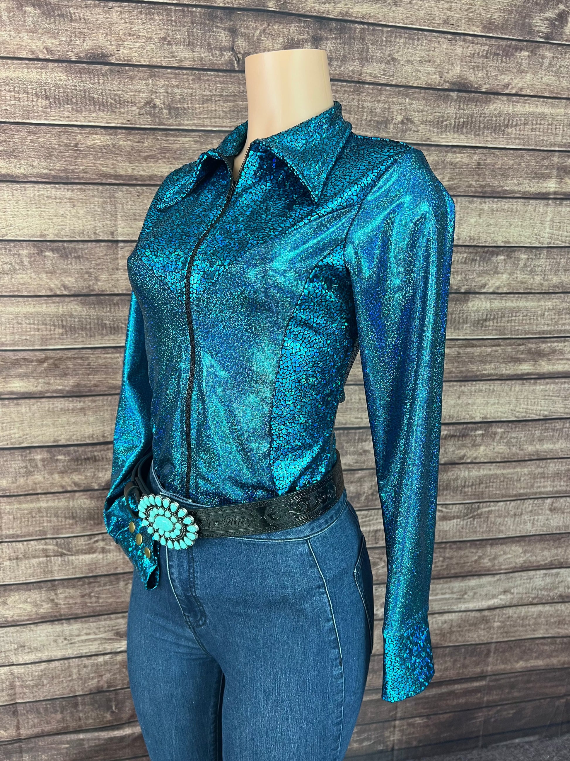 Turquoise Sparkle Rodeo Shirt Rodeo Shirt Riverside Rodeo Shirts 