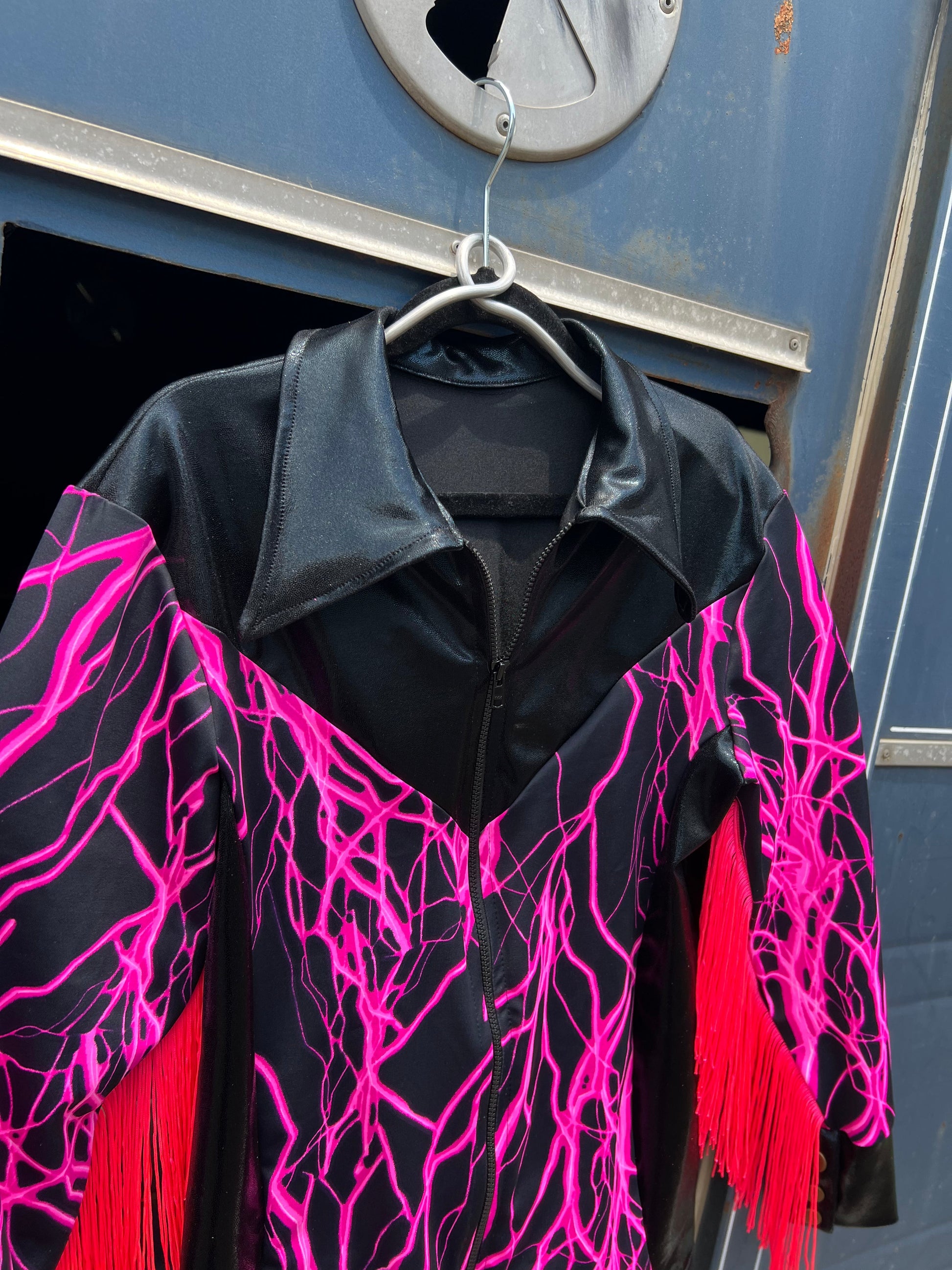 Neon Pink Lightning Rodeo Shirt Rodeo Shirt Riverside Rodeo Shirts 