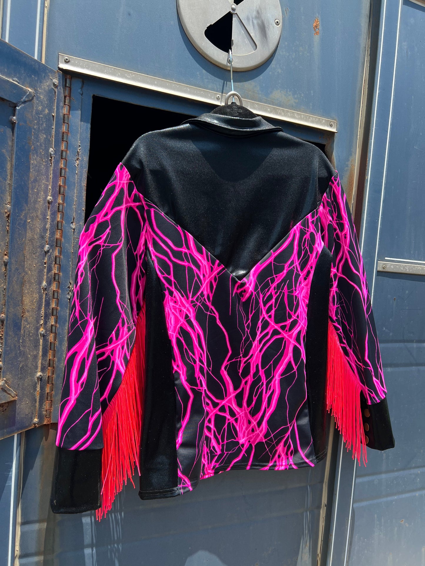 Neon Pink Lightning Rodeo Shirt Rodeo Shirt Riverside Rodeo Shirts 