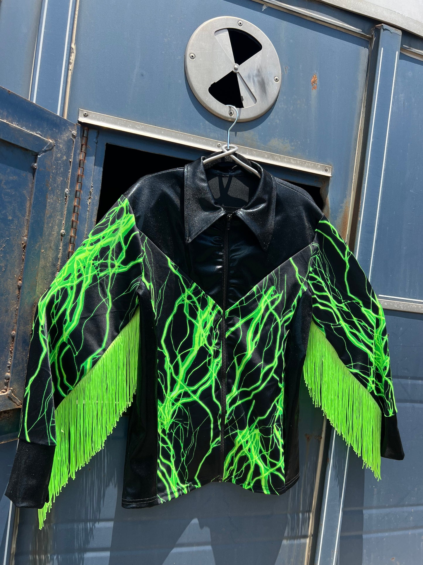 Neon Green Lightning Rodeo Shirt Rodeo Shirt Riverside Rodeo Shirts 