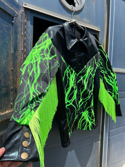 Neon Green Lightning Rodeo Shirt Rodeo Shirt Riverside Rodeo Shirts 