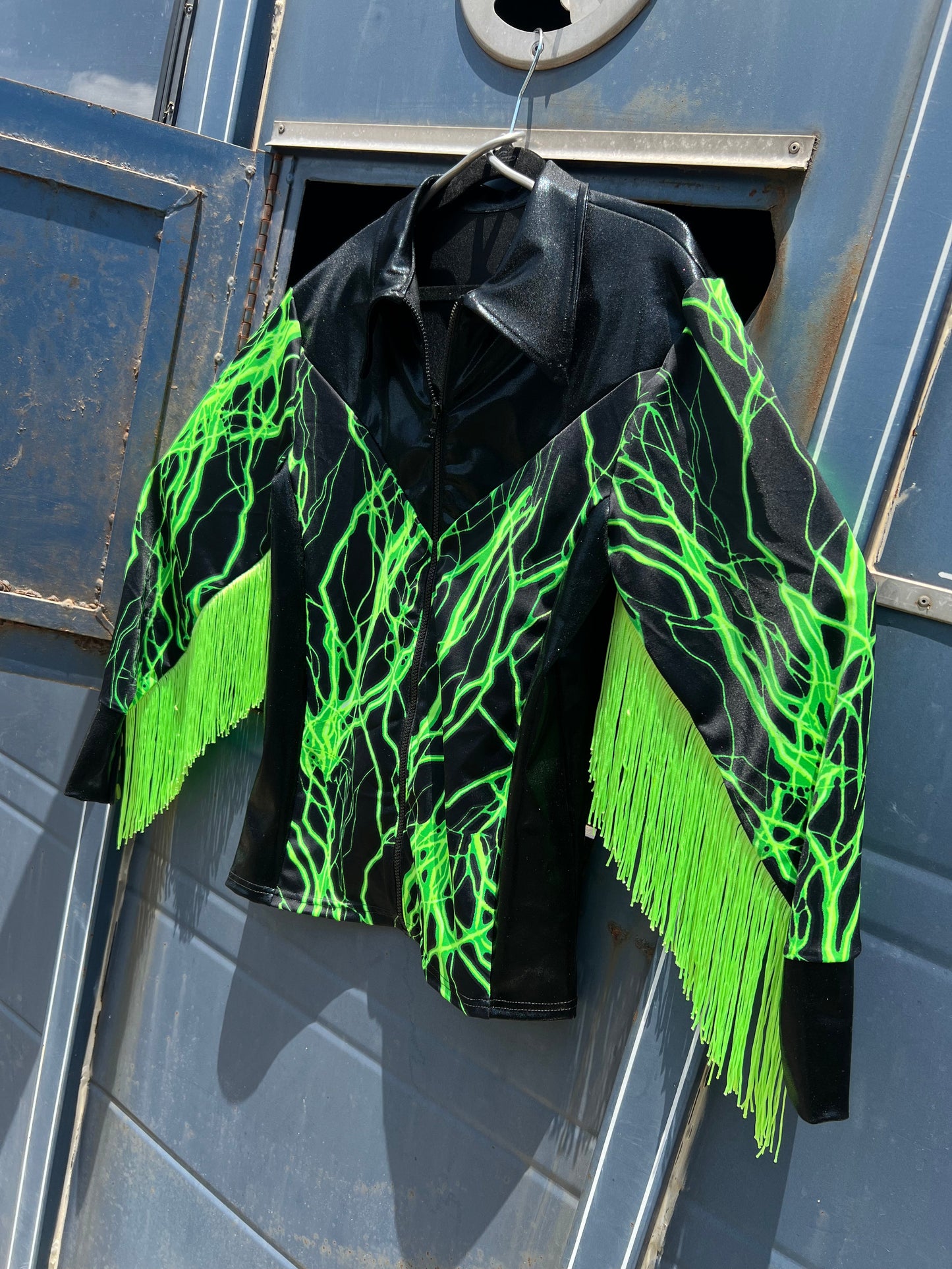 Neon Green Lightning Rodeo Shirt Rodeo Shirt Riverside Rodeo Shirts 