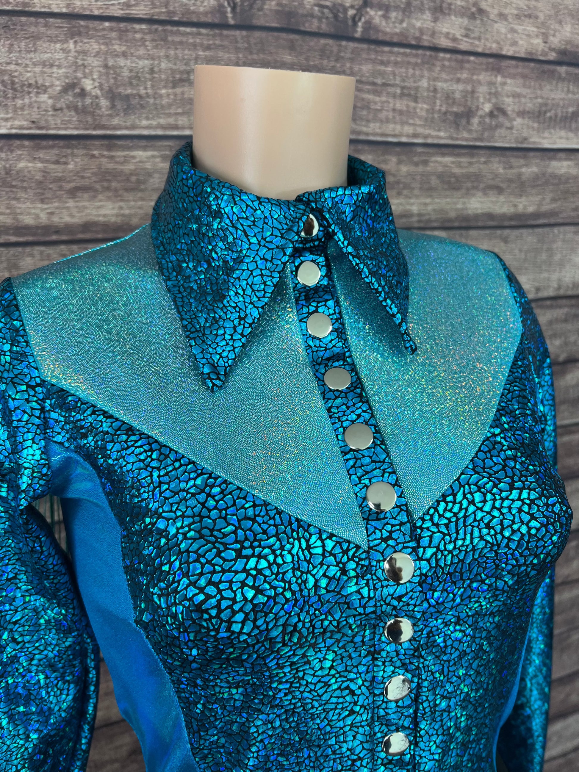 All The Blues Snap Front Rodeo Shirt with Yoke Fringe Rodeo Shirt Riverside Rodeo Shirts 