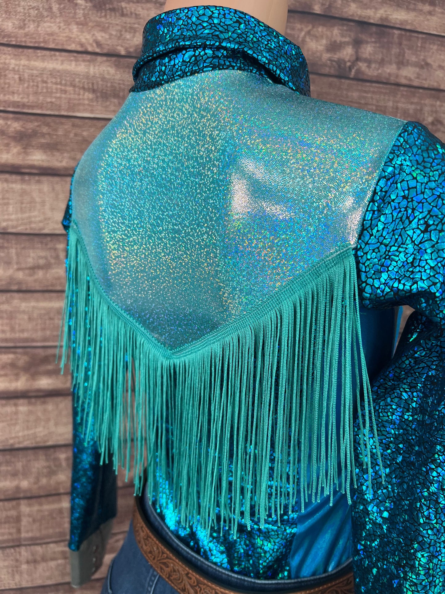 All The Blues Snap Front Rodeo Shirt with Yoke Fringe Rodeo Shirt Riverside Rodeo Shirts 