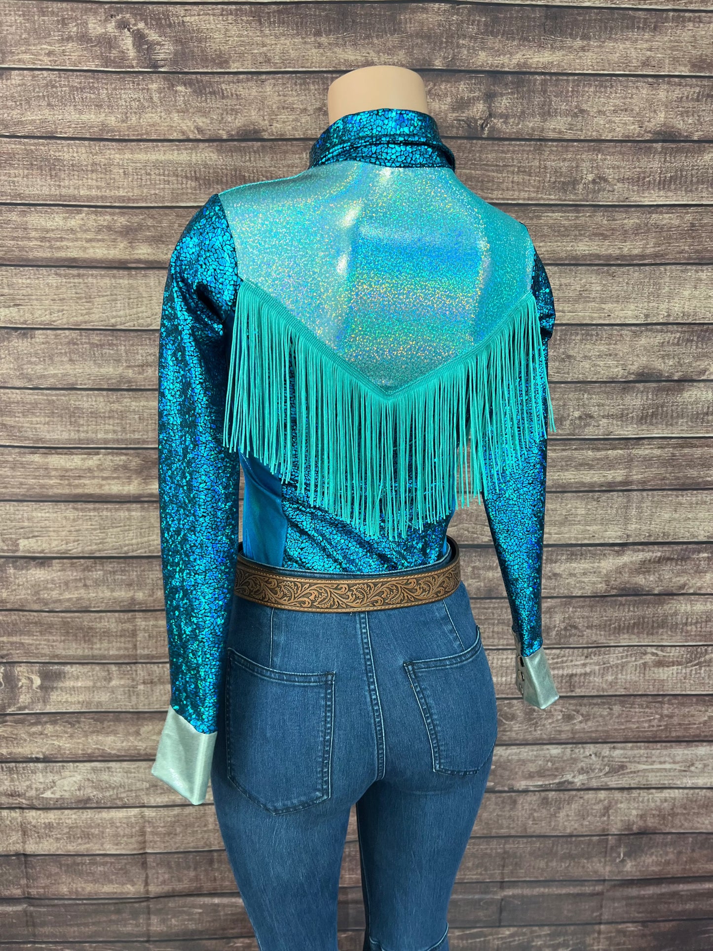 All The Blues Snap Front Rodeo Shirt with Yoke Fringe Rodeo Shirt Riverside Rodeo Shirts 