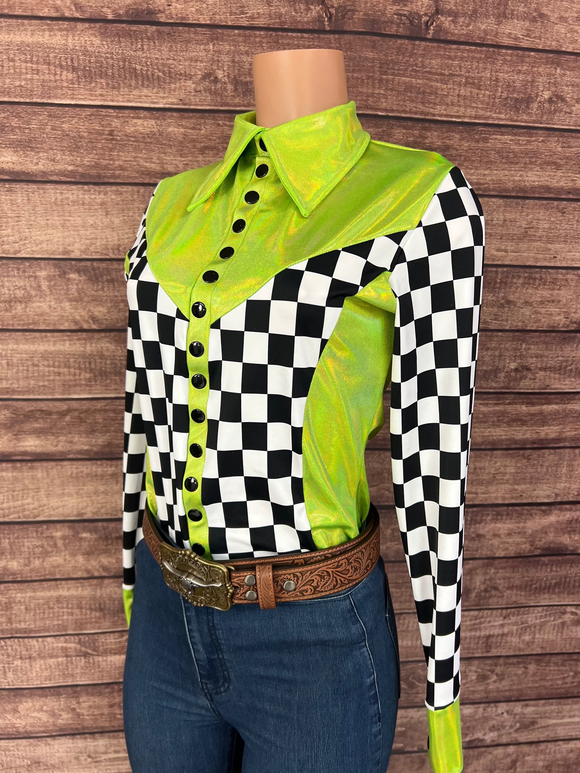 Checks in the Limelight Snap Front Rodeo Shirt Rodeo Shirt Riverside Rodeo Shirts 