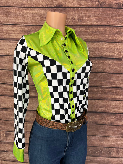 Checks in the Limelight Snap Front Rodeo Shirt Rodeo Shirt Riverside Rodeo Shirts 