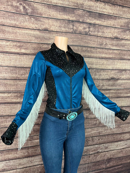 READY to SHIP size MEDIUM Stormy Skies Rodeo Shirt Rodeo Shirt Riverside Rodeo Shirts 