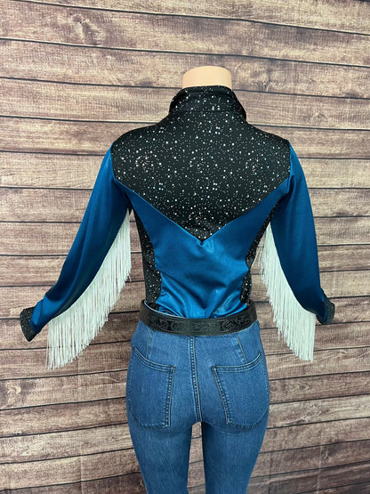 READY to SHIP size MEDIUM Stormy Skies Rodeo Shirt Rodeo Shirt Riverside Rodeo Shirts 