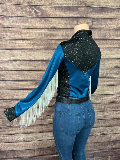 READY to SHIP size MEDIUM Stormy Skies Rodeo Shirt Rodeo Shirt Riverside Rodeo Shirts 