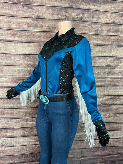 READY to SHIP size MEDIUM Stormy Skies Rodeo Shirt Rodeo Shirt Riverside Rodeo Shirts 