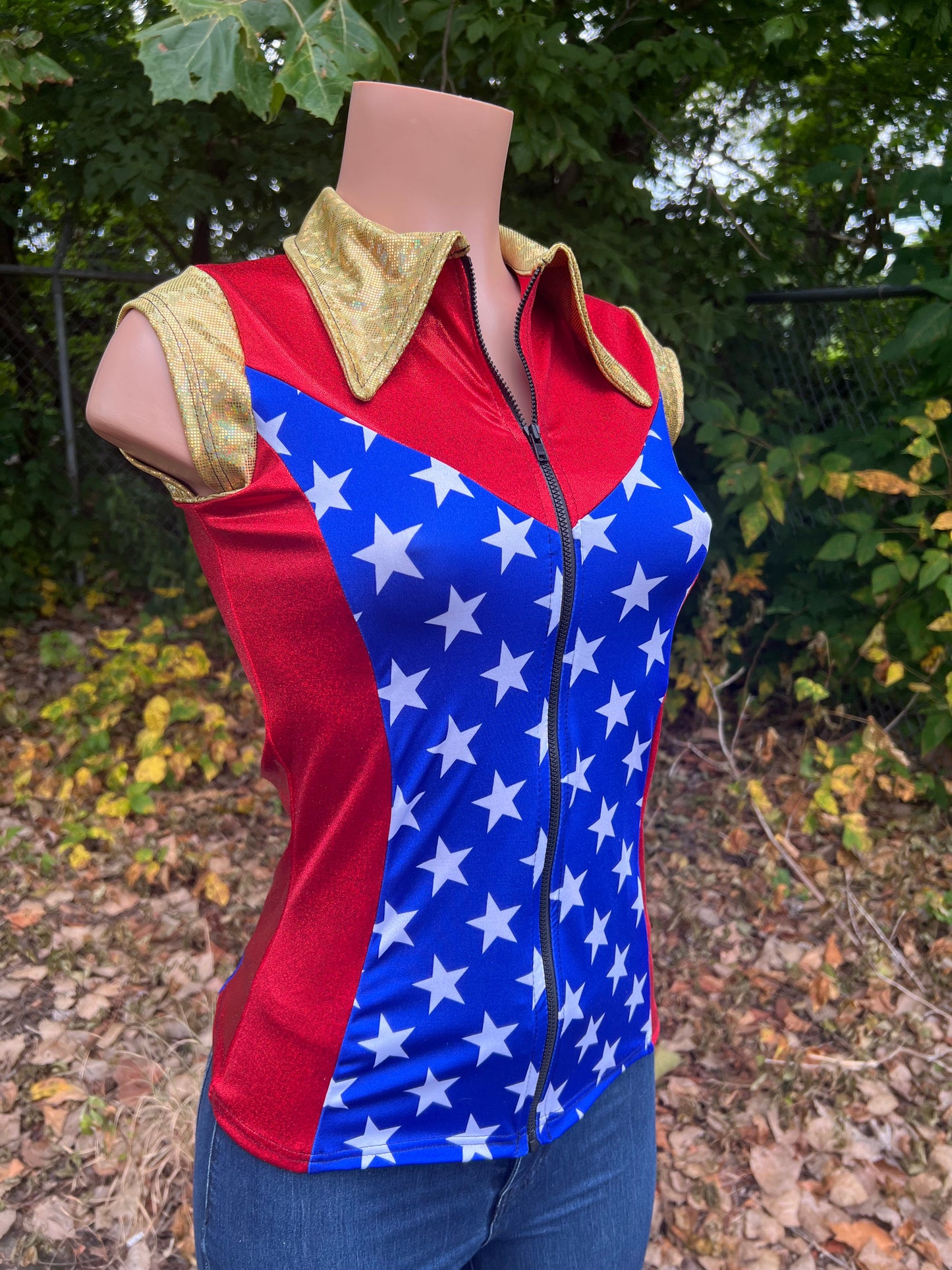 Mini Cap Sleeve Patriotic Rodeo Shirt Rodeo Shirt Riverside Rodeo Shirts 