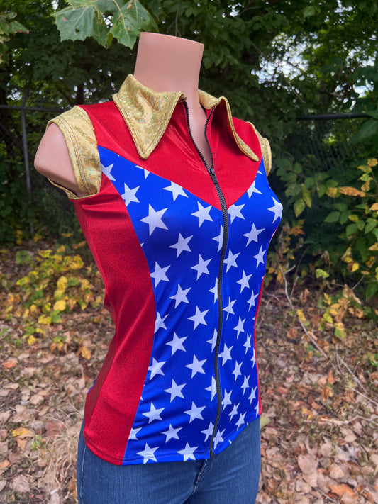 Mini Cap Sleeve Patriotic Rodeo Shirt Rodeo Shirt Riverside Rodeo Shirts 