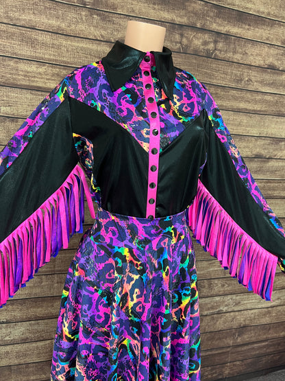 Rainbow Leopard Sharpshooter Shirt and Skirt Set