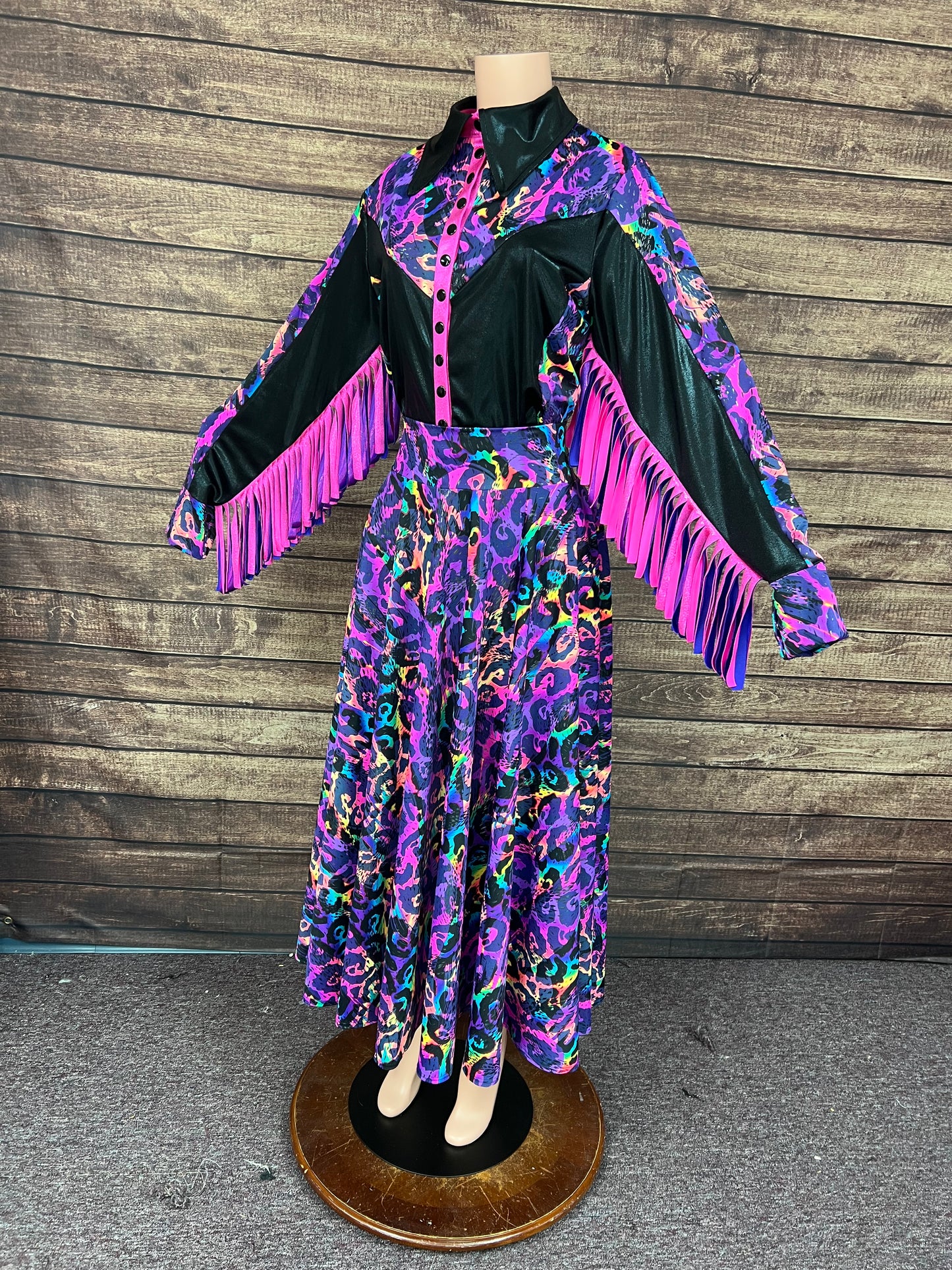 Rainbow Leopard Sharpshooter Shirt and Skirt Set