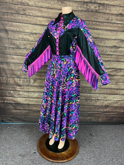 Rainbow Leopard Sharpshooter Shirt and Skirt Set