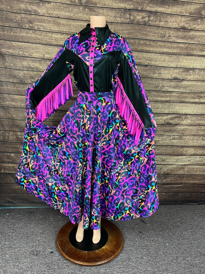 Rainbow Leopard Sharpshooter Shirt and Skirt Set