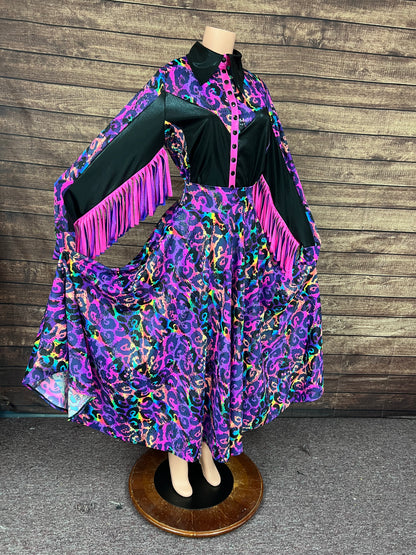 Rainbow Leopard Sharpshooter Shirt and Skirt Set