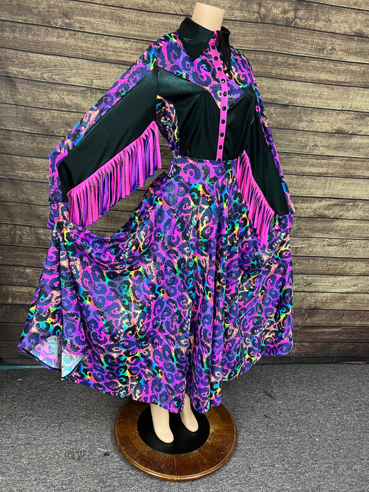 Rainbow Leopard Sharpshooter Shirt and Skirt Set