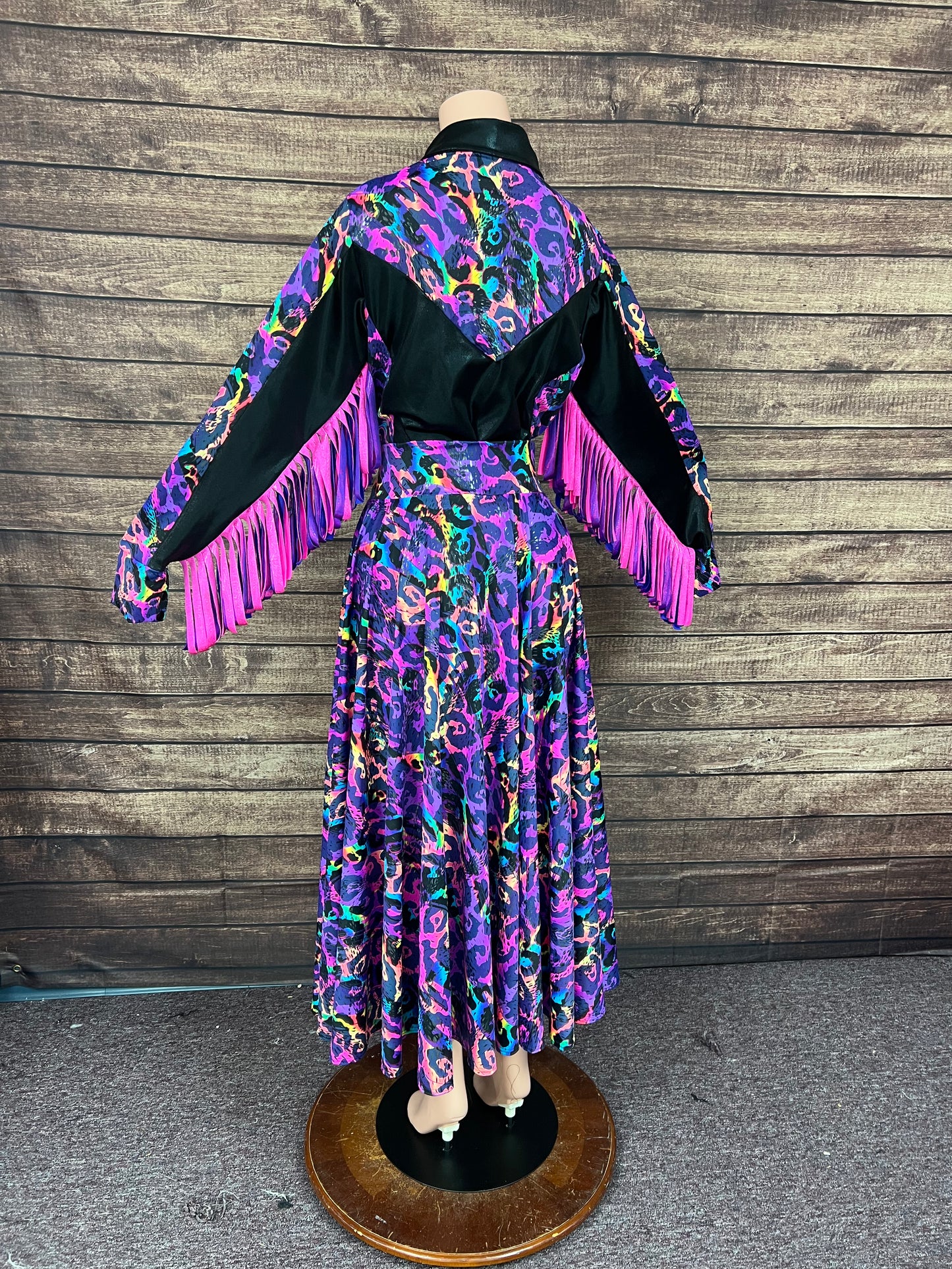 Rainbow Leopard Sharpshooter Shirt and Skirt Set