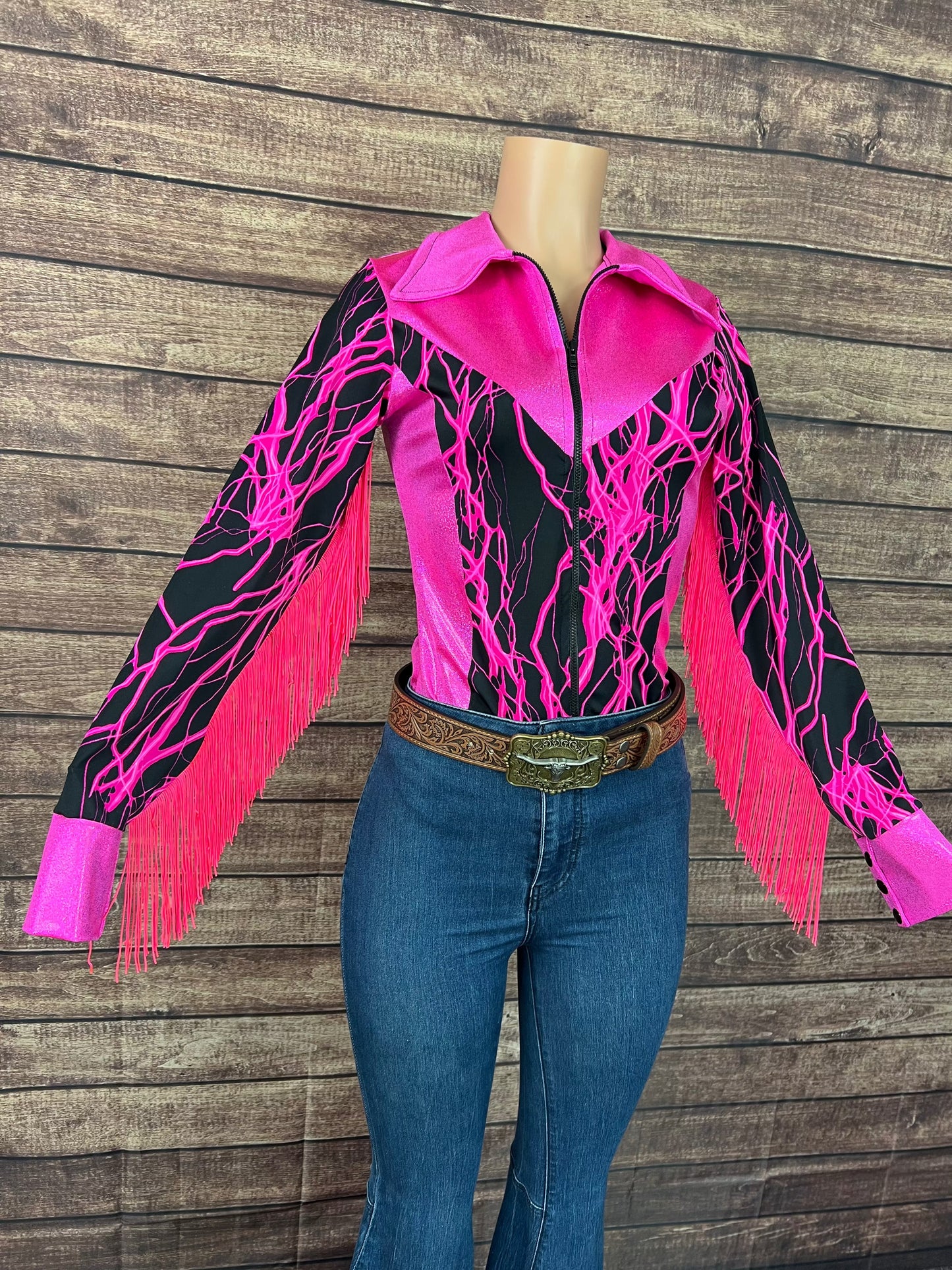 Pink Lightning Rodeo Shirt Rodeo Shirt Riverside Rodeo Shirts 