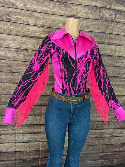 Pink Lightning Rodeo Shirt Rodeo Shirt Riverside Rodeo Shirts 
